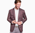 Flex Knit Blazer -Burgundy Plaid