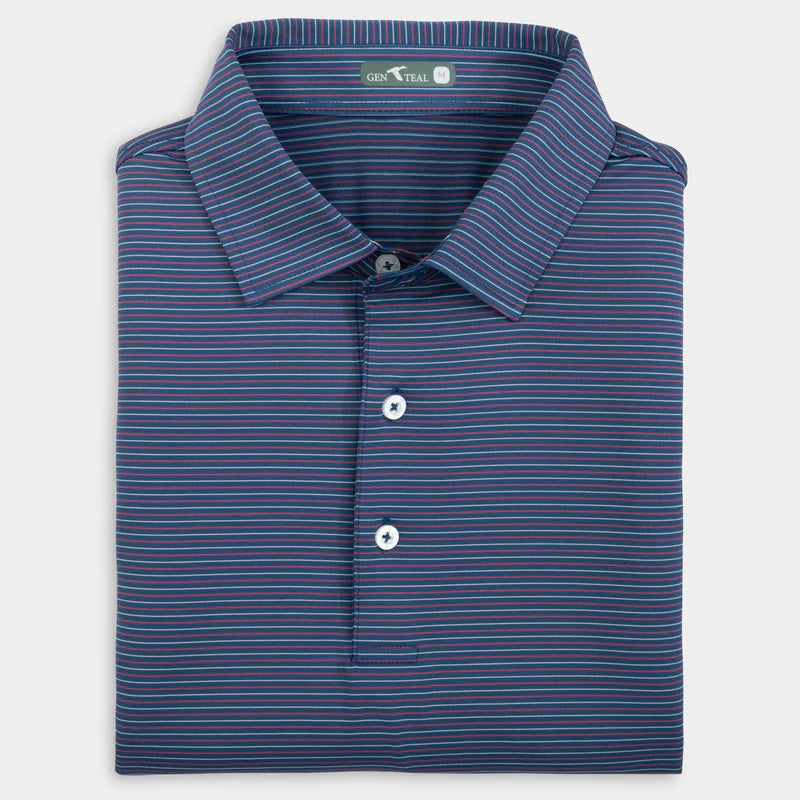 Heathered Pinstripe Performance Polo