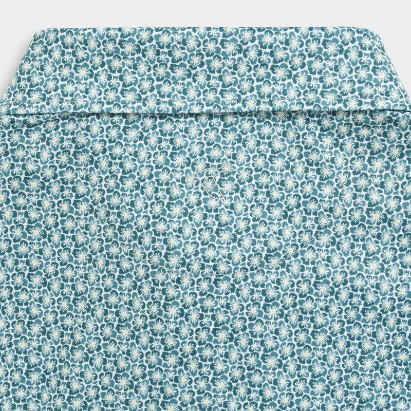 Sage Hibiscus Printed Performance Polo