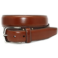 Burnished Tumbled Leather Belt - Saddle Tan