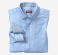 Blue Solid Birdseye Long Sleeve Dress Shirt