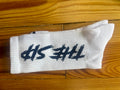 White 'THE SIP' Casual Crew Socks