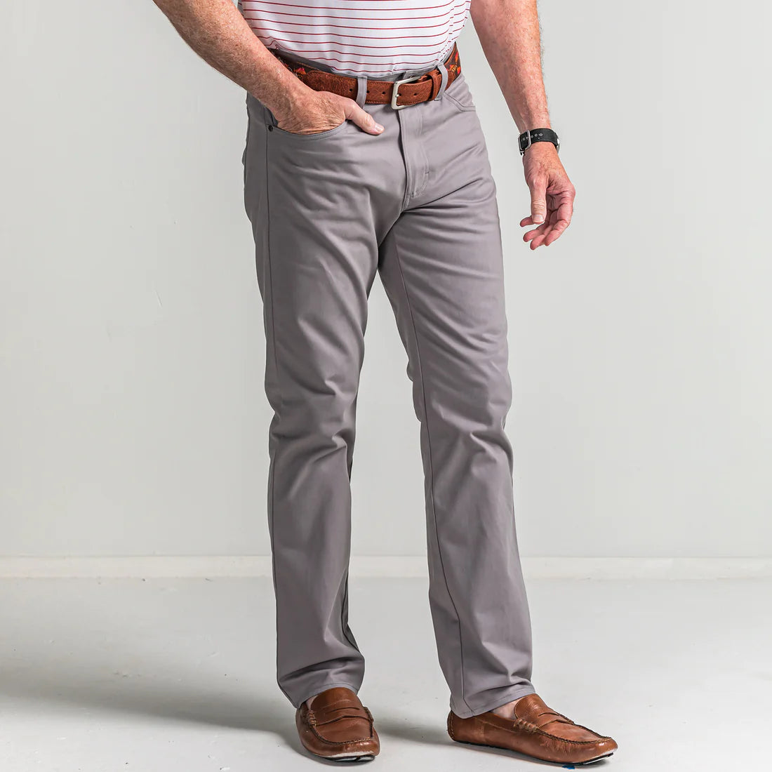 Steel Grey Classic Five Pocket Pant