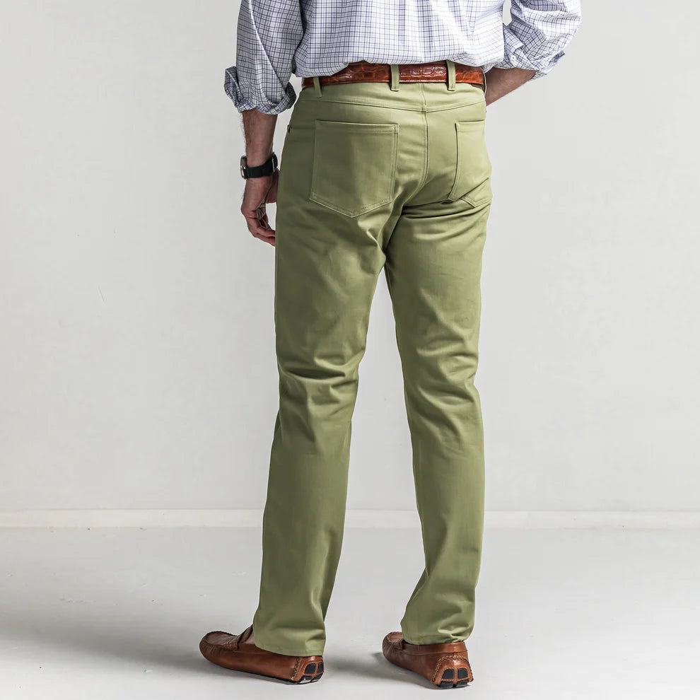 Oil Green Classic Five Pocket Pant