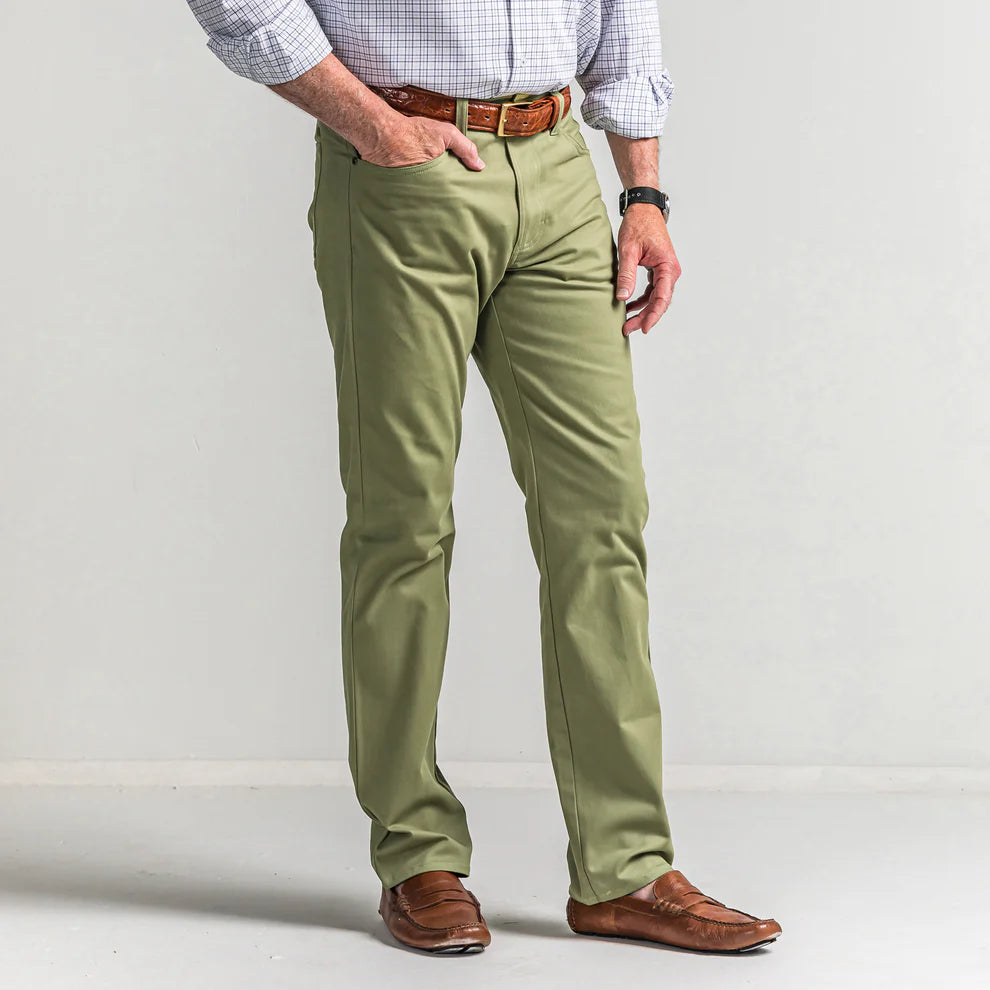 Oil Green Classic Five Pocket Pant