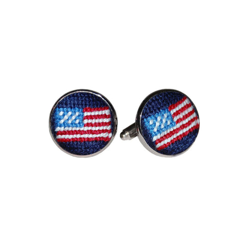 American Flag Needlepoint Cufflinks