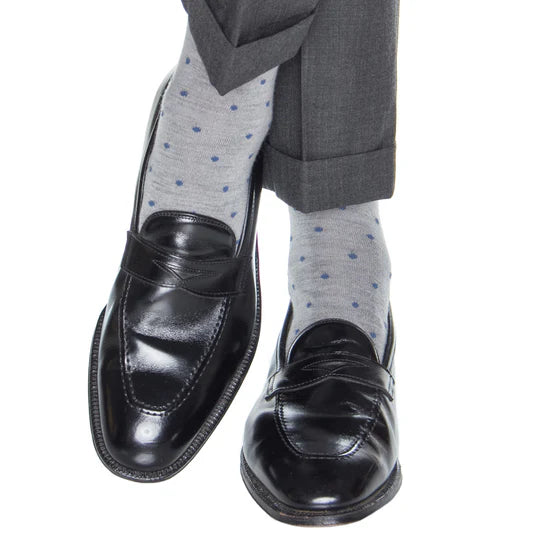 Ash Blue Dot Socks