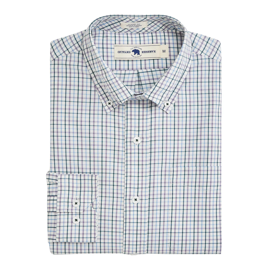 Glencoe Classic Fit Performance Button Down - Forest Biome