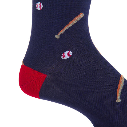 Navy/Red Baseball Socks