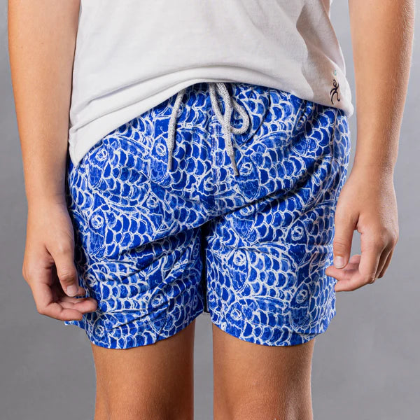 Boy's Abstract Fish Swim Trunks