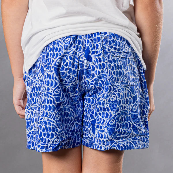 Boy's Abstract Fish Swim Trunks