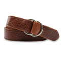 Pebbled Bison Leather O-Ring Belt