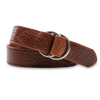 Pebbled Bison Leather O-Ring Belt