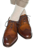 Cream Solid Ribbed Socks