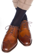 Navy Solid Ribbed Socks