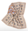 Beige Foulard/Vine Reversible Pocket Square