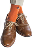 Burnt Orange w/ Brown Quail Wool Socks