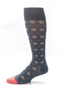 Navy/Coral Foulard Socks