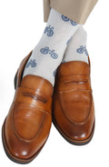 Ash w/ Indigo Blue Bike Socks