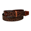 Tuscan Tinga Embossed Calfskin Belt w/ Tabs - Cognac