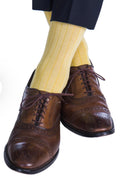 Lemon Solid Ribbed Socks