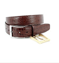 Alligator Grain Embossed Calfskin Belt - Acorn