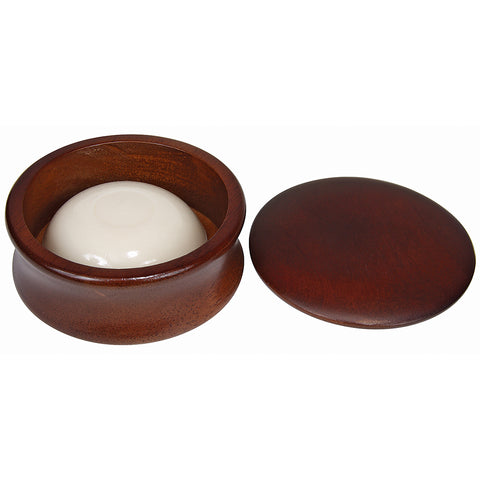Shave Soap Bowl w/ Dark Stained Wood