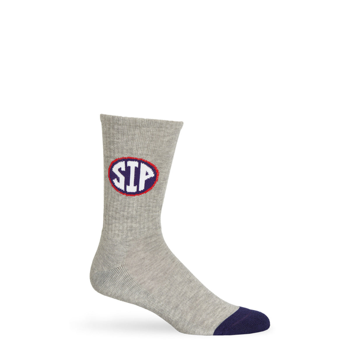 Grey 'Sip' Casual Crew Socks