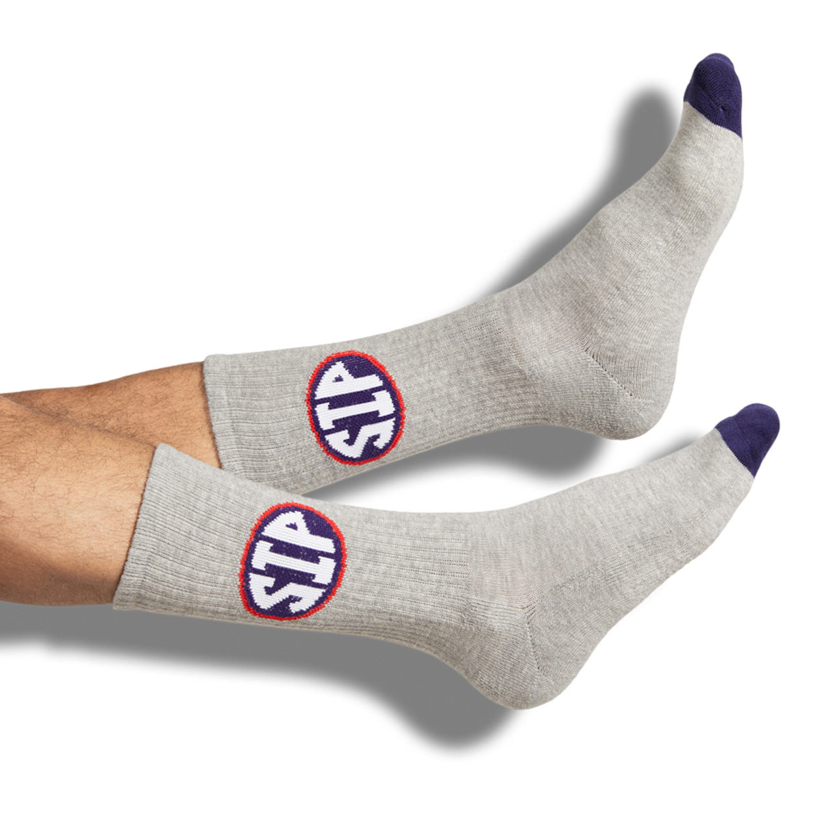 Grey 'Sip' Casual Crew Socks