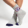 Grey 'Sip' Casual Crew Socks