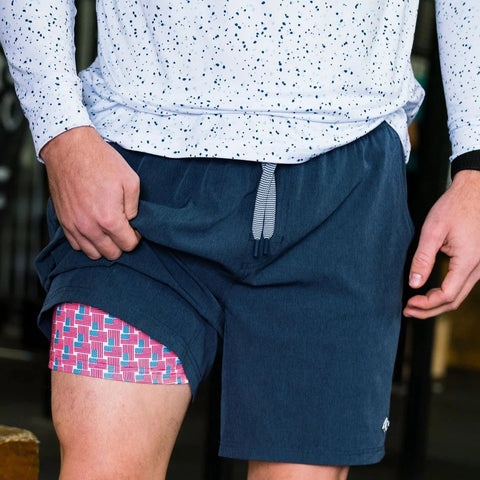 Heather Navy Athletic Shorts