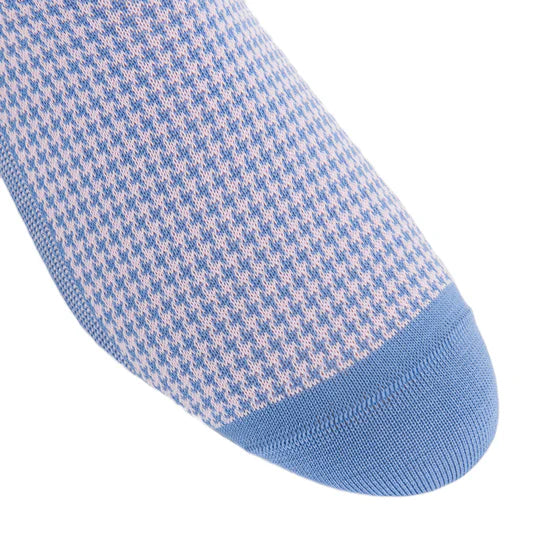 Azure/Pink Houndstooth Socks