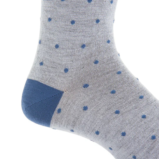 Ash Blue Dot Socks