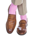 Pink Solid Ribbed Socks - Mid Calf