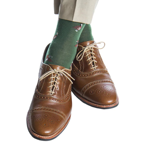 Pine Green w/ Quail Wool Socks