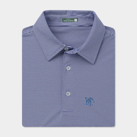 Navy Club Pinstripe Memphis Performance Polo