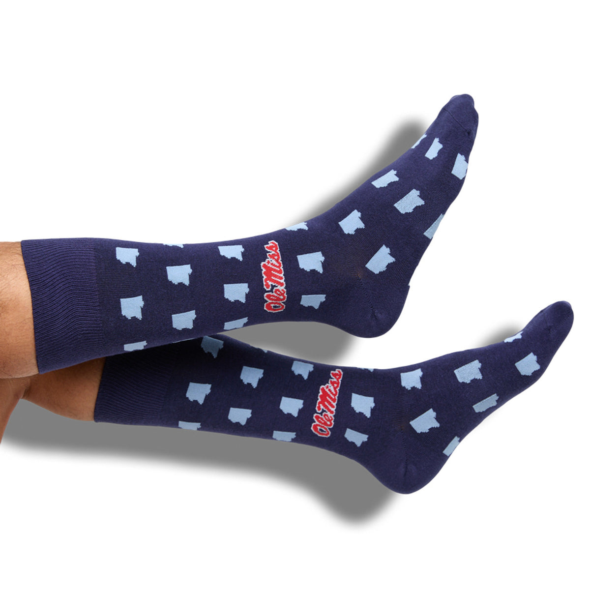 Navy State Ole Miss Dress Socks