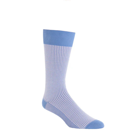 Azure/Pink Houndstooth Socks