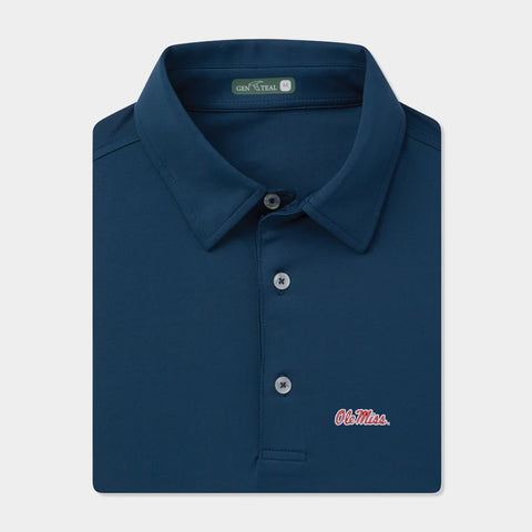 Navy Solid Ole Miss Performance Polo