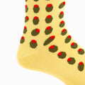 Lemon w/ Green/Red Olive Socks - Mid Calf