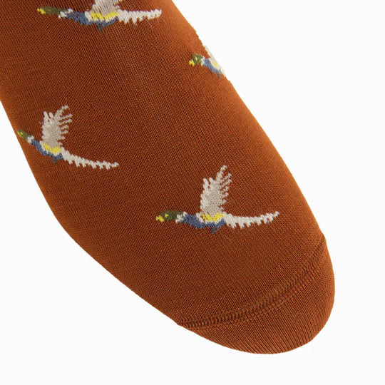 Whiskey w/ Pheasants Socks - Mid Calf