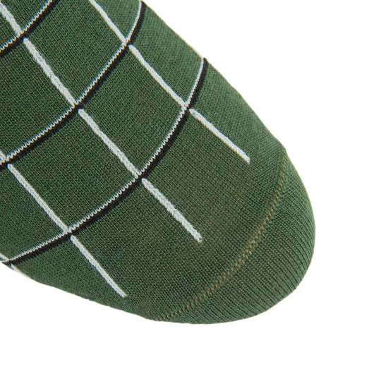 Pine Green Windowpane Socks