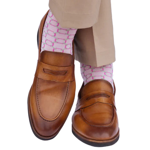 Pink w/ Purple Rose Circles Socks