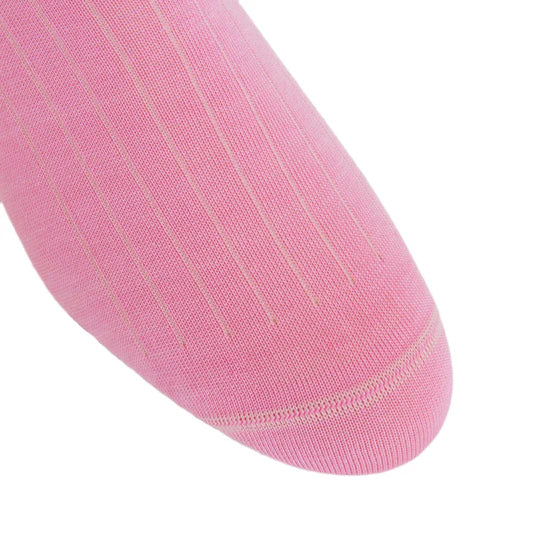 Pink Solid Ribbed Socks - Mid Calf