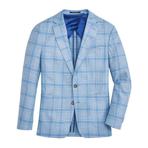 Delicate Blue Plaid Sport Coat