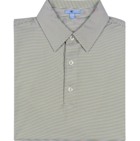 Olive Club Pinstripe Performance Polo