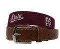 Mississippi State Maroon Needlepoint Belt