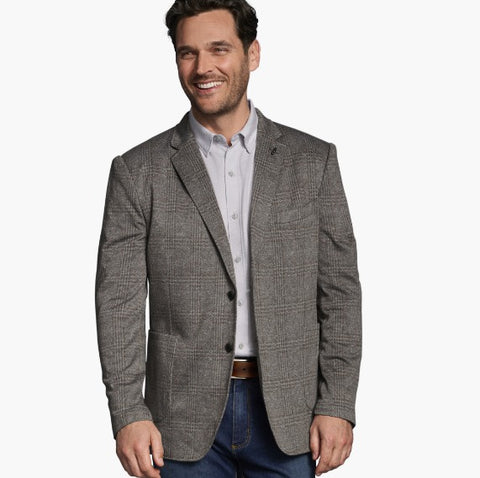 Brown Glen Plaid Flex Knit Blazer