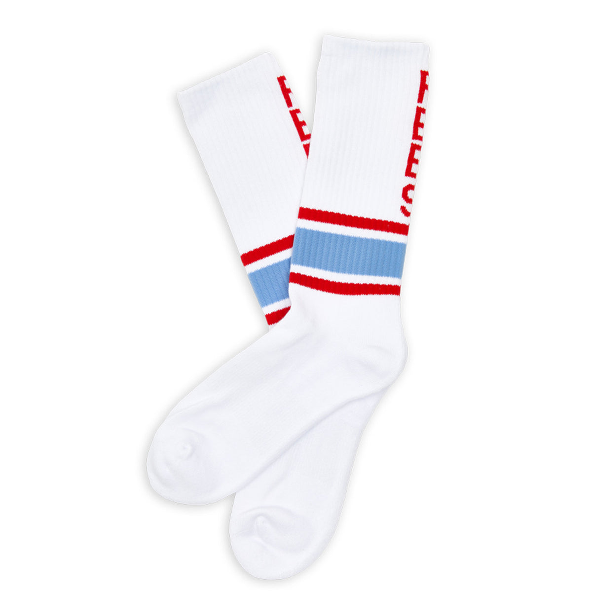 White Rebs Casual Crew Socks