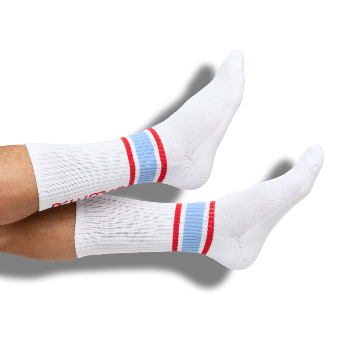 White Rebs Casual Crew Socks